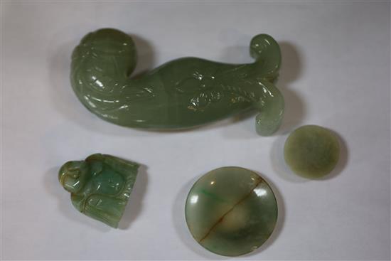 Four Chinese jade carvings